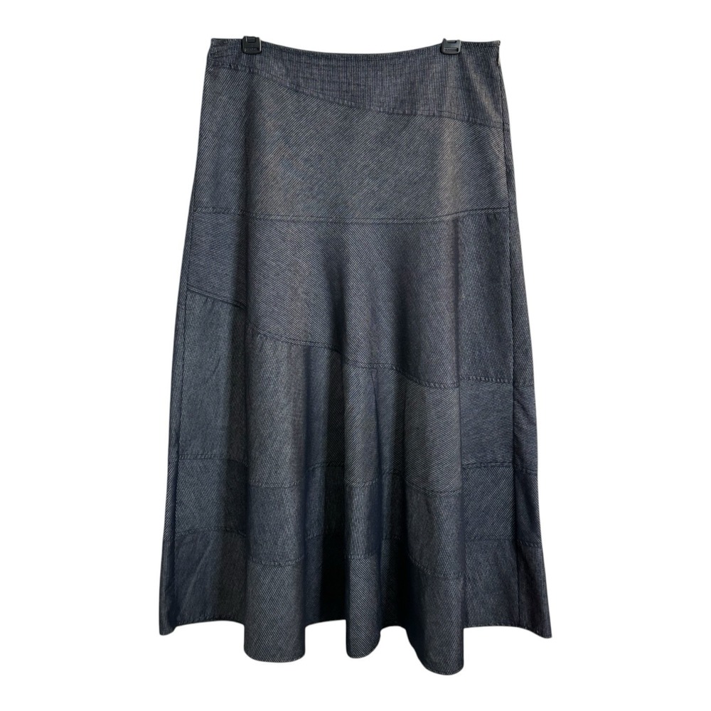Sundance Gray Solid  Knee Length Skirt‎ Size 10 Zip Side Cotton Blend